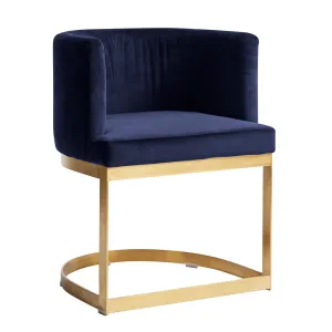 Krzesło welurowe w kolorze niebieskim Nordal