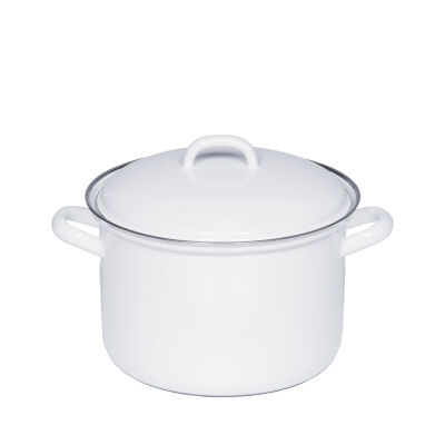 Garnek emaliowany 2,5l biały Riess Classic