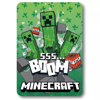 Koc polarowy 100x140 Minecraft zielony 4354