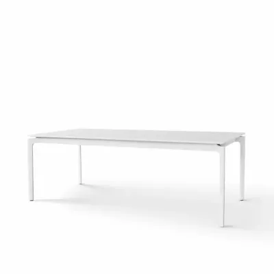 MORE table 100x220/320 Laminate White and White base