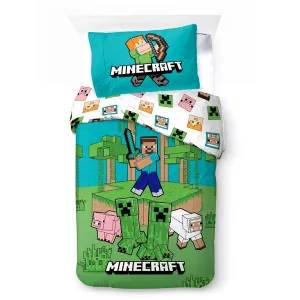 Pościel bawełna 140x200+1p70x90 Minecraft dżungla