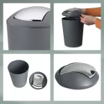 KELA-Kosz z uchylną pokrywą 5 l biały-stal Marta - 3