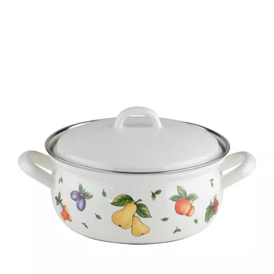 Garnek zapiekanka emaliowany z pokrywką 20 cm 2l Riess FRUIT GARDEN