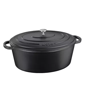 KELA-Brytfanka żeliwna emal.owal 6,5l czarna Calid