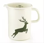 Kubek emaliowany biały z zielonym jelonkiem 1l z miarką Riess Hirsch - 2