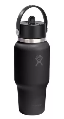 HF-Butelka 24 oz Wide Flex ze słomką, czarna
