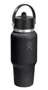 HF-Butelka 24 oz Wide Flex ze słomką, czarna
