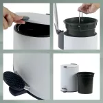 KELA-Kosz stalowy na śmieci 3 l biały Mats - 6