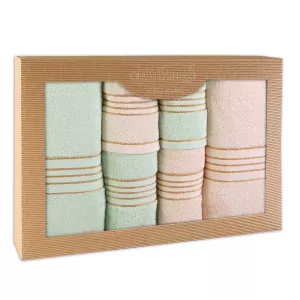 Ręcznik D Bawełna 100% Tiwano Krem + Mięta (P) 2x30x50+2x50x90+2x70x140 kpl.