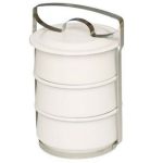 Lunch box emaliowany biały 3-częściowy Riess - 2