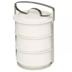 Lunch box emaliowany biały 3-częściowy Riess - 2