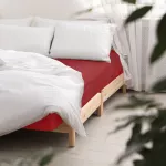 Prześcieradło satyna bawełniana z gumką czerwony 029/180x200 - 2