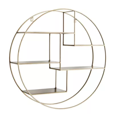 Wisząca okrągła półka w kolorze antycznego mosiądzu Madam Stoltz