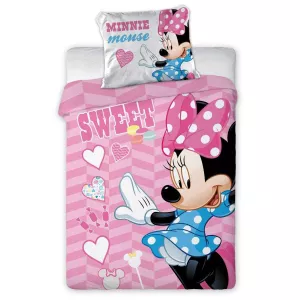 Pościel bawełna 100x135 + 40x60 Myszka Minnie 001