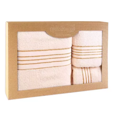 Ręcznik D Bawełna 100% Tiwano Krem (P) 30x50+50x90+70x140 kpl.