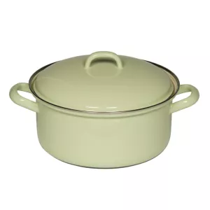 Jasnozielony garnek emaliowany 3 l Riess Pastell