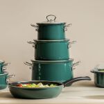 Garnek emaliowany 1,5 l morska zieleń RIESS - 2