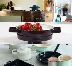 Garnek ceramiczny 1,2l Aromapots oberżyna 20 cm niski Riess - 3