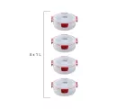 JJ-Zestaw 4 pojemników 1l okrągłych Nest Lock - 12