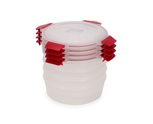 JJ-Zestaw 4 pojemników 1l okrągłych Nest Lock
