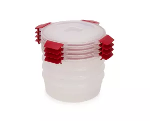 JJ-Zestaw 4 pojemników 1l okrągłych Nest Lock