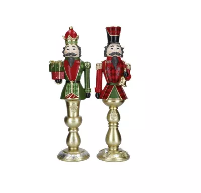 T-Zestaw 2 świeczników Dziadki do orzechów 46,5cm