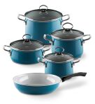 Rondel ceramiczny turkusowy z pokrywką 1l Riess Aquamarin seria Premium - 2