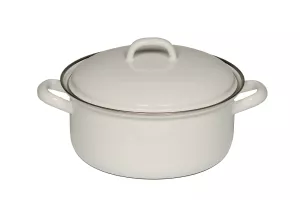 Garnek emaliowany 0,75l biały Riess Classic