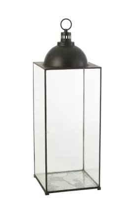 Latarnia Dekoracyjna Hagrid ze Szkła i Żelaza 121 cm Czarna